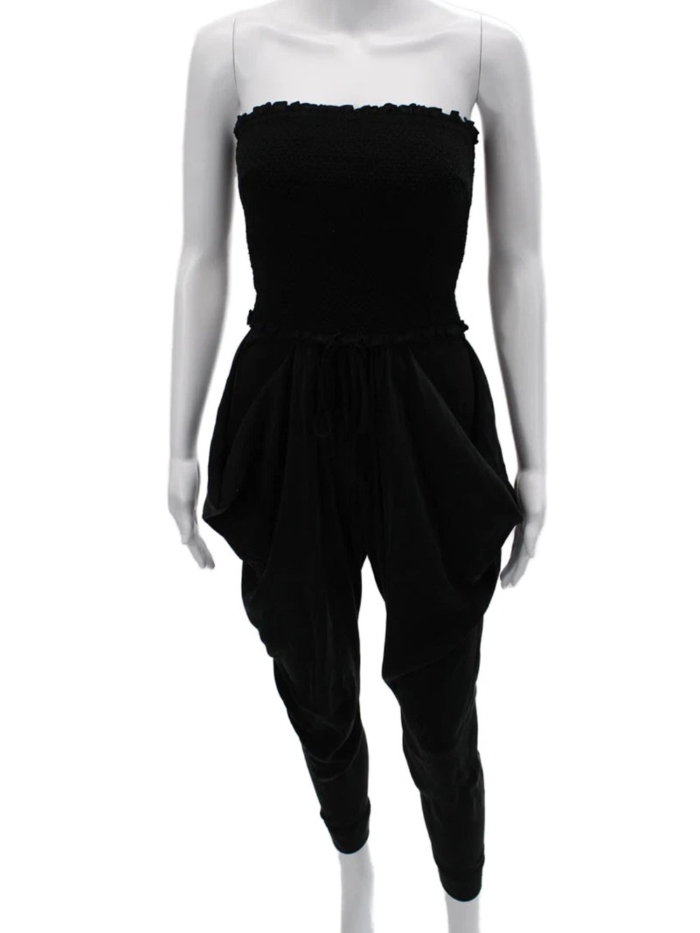 Catherine Malandrino Black Strapless Jumpsuit Romper